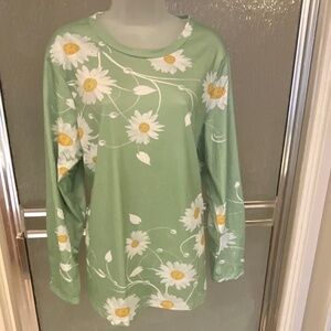 women's long-sleeve daisy print tunic, Plus size 3X,NWT